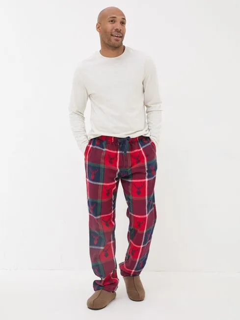 Men Fatface Pajamas and Nightwear Red Stag Jacquard Pyjama Bottoms Men Fatface Pajamas and Nightwear Red Stag Jacquard Pyjama Bottoms