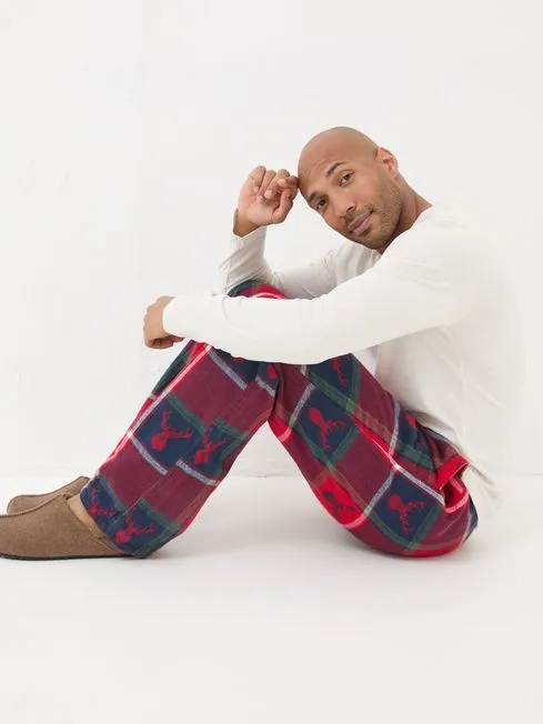 Men Fatface Pajamas and Nightwear Red Stag Jacquard Pyjama Bottoms Men Fatface Pajamas and Nightwear Red Stag Jacquard Pyjama Bottoms