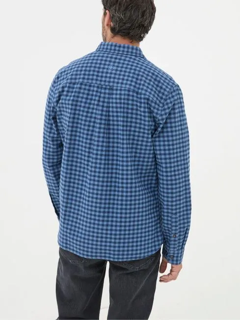 Men Fatface Shirts Blue Everly Gingham Shirt
