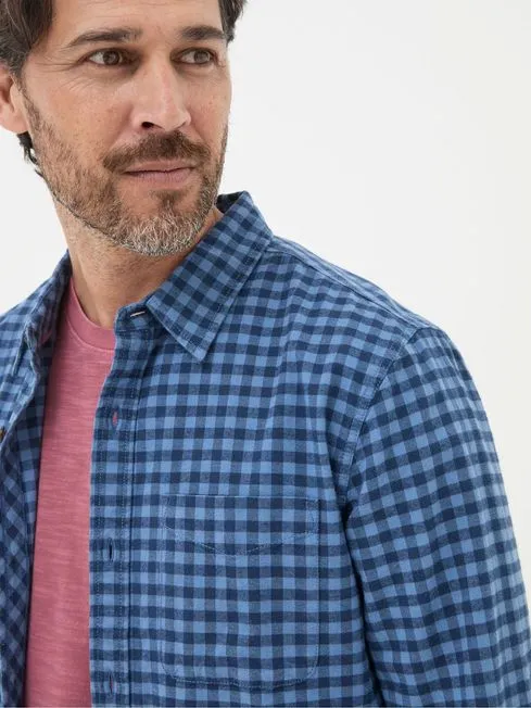 Men Fatface Shirts Blue Everly Gingham Shirt