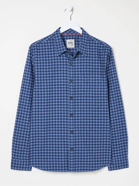 Men Fatface Shirts Blue Everly Gingham Shirt