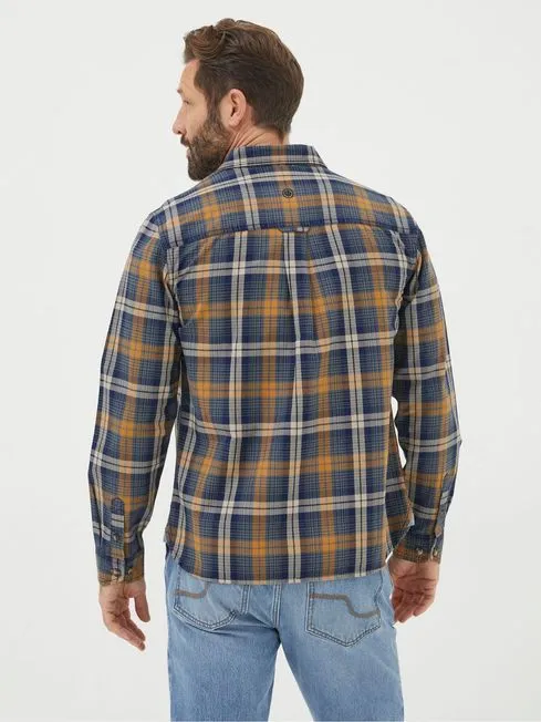 Men Fatface Shirts Bonby Blue Indigo Check Shirt