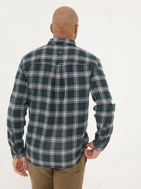 Men Fatface Shirts Dark Teal Long Sleeve Brent Check 100 Cotton Shirt Men Fatface Shirts Dark Teal Long Sleeve Brent Check 100 Cotton Shirt