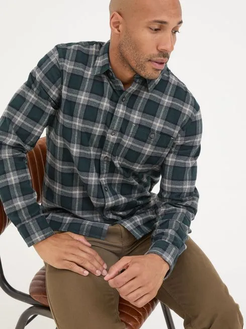 Men Fatface Shirts Dark Teal Long Sleeve Brent Check 100 Cotton Shirt Men Fatface Shirts Dark Teal Long Sleeve Brent Check 100 Cotton Shirt