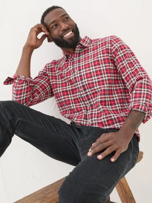 Men Fatface Shirts Red Long Sleeve Otley Check 100 Cotton Shirt Men Fatface Shirts Red Long Sleeve Otley Check 100 Cotton Shirt
