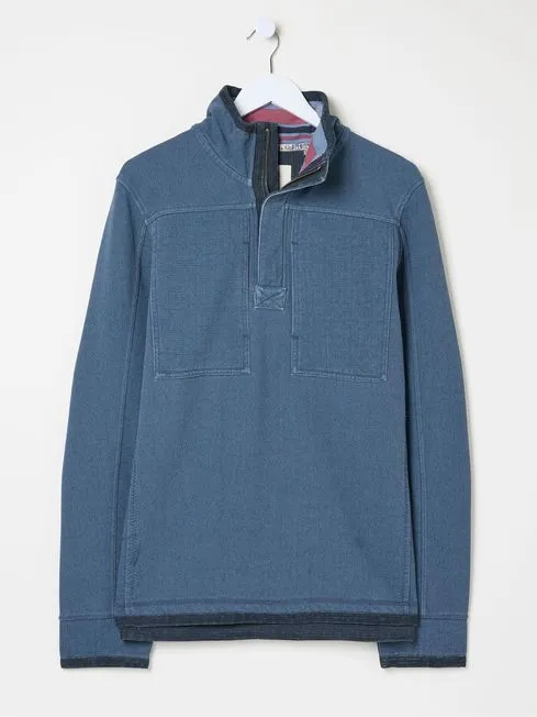 Men Fatface Sweatshirts and Hoodies Airlie Blue Panel Sweatshirt