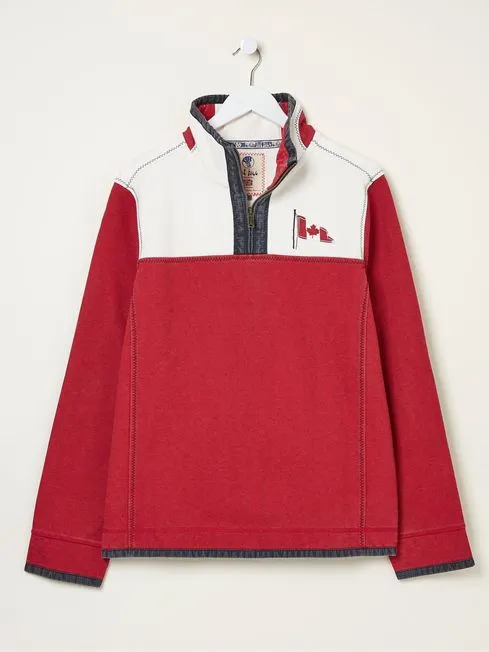 Men Fatface Sweatshirts and Hoodies Red Canada Airlie 100 Cotton Sweatshirt
