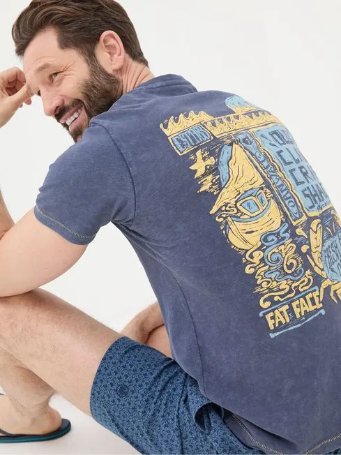 Men Fatface TShirts Blue Crab Shack TShirt