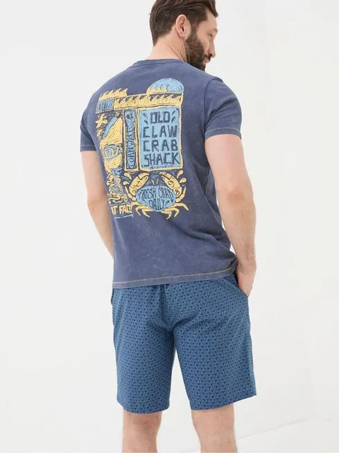 Men Fatface TShirts Blue Crab Shack TShirt