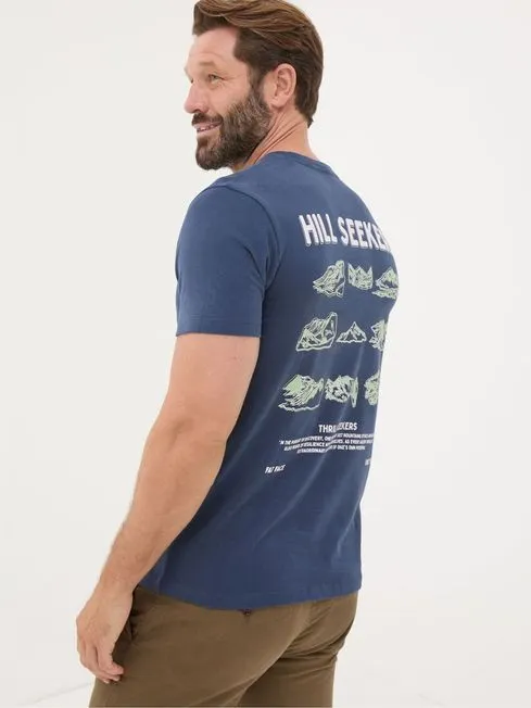 Men Fatface TShirts Blue Hill Seekers TShirt Men Fatface TShirts Blue Hill Seekers TShirt