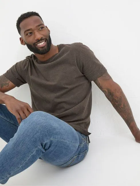 Men Fatface TShirts Lulworth Brown 100 Cotton Organic Crew TShirt Men Fatface TShirts Lulworth Brown 100 Cotton Organic Crew TShirt