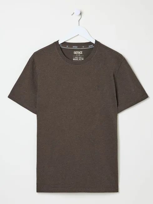 Men Fatface TShirts Lulworth Brown 100 Cotton Organic Crew TShirt Men Fatface TShirts Lulworth Brown 100 Cotton Organic Crew TShirt