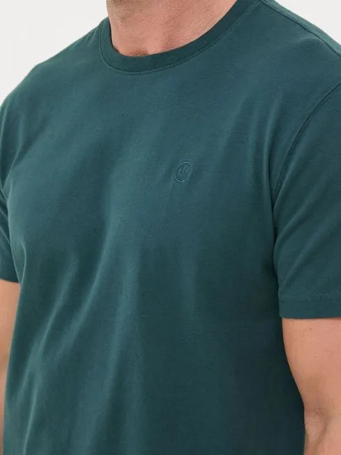Men Fatface TShirts Lulworth Dark Teal 100 Cotton Organic Crew TShirt