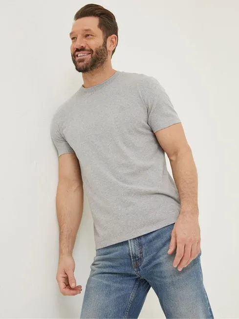 Men Fatface TShirts Lulworth Grey Crew TShirt
