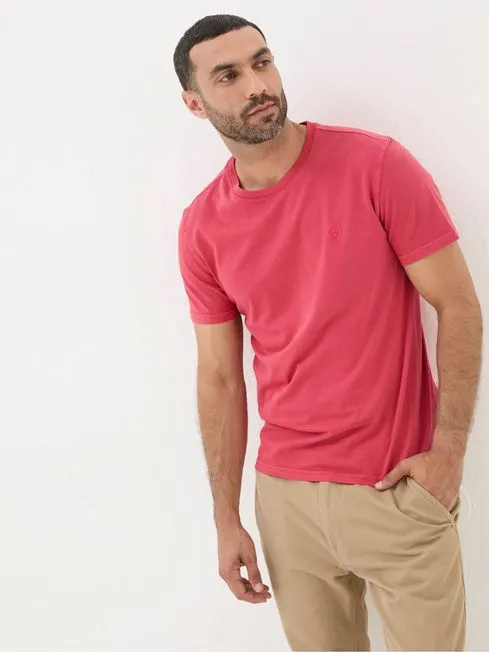 Men Fatface TShirts Lulworth Red Organic Crew TShirt