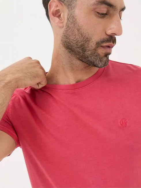 Men Fatface TShirts Lulworth Red Organic Crew TShirt
