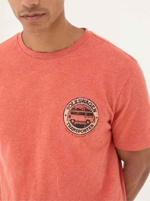 Men Fatface TShirts Orange VW Transporter TShirt