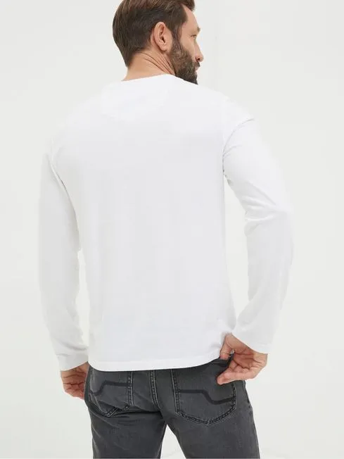Men Fatface TShirts White Long Sleeve Lulworth Crew Neck TShirt Men Fatface TShirts White Long Sleeve Lulworth Crew Neck TShirt