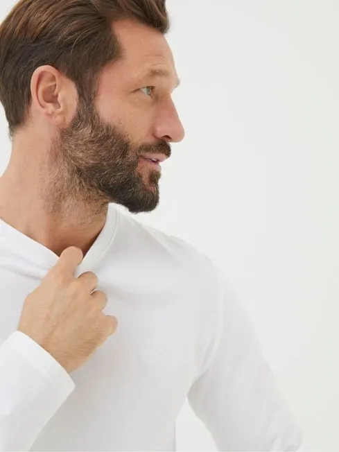 Men Fatface TShirts White Long Sleeve Lulworth Crew Neck TShirt Men Fatface TShirts White Long Sleeve Lulworth Crew Neck TShirt