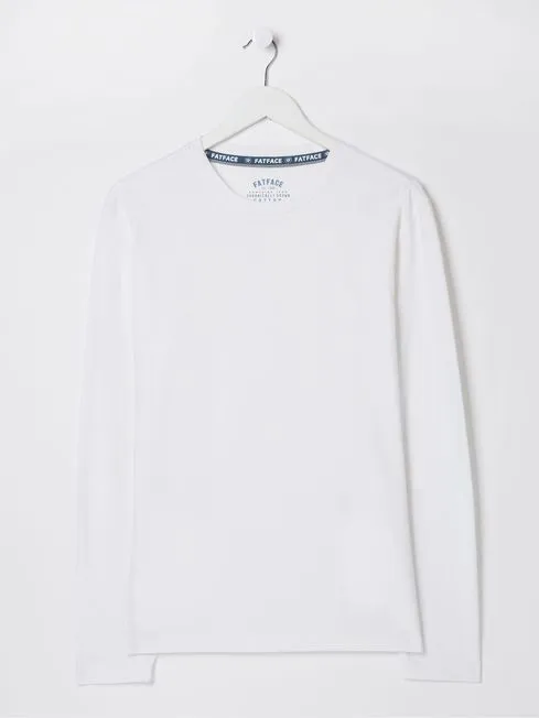 Men Fatface TShirts White Long Sleeve Lulworth Crew Neck TShirt Men Fatface TShirts White Long Sleeve Lulworth Crew Neck TShirt