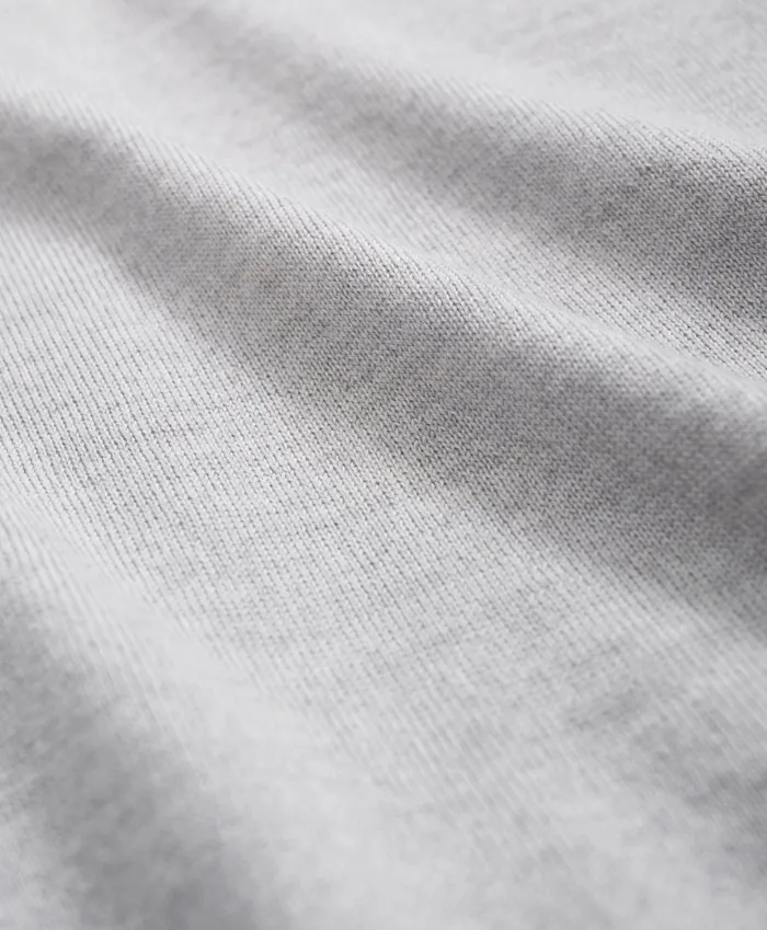 Men Fine Merino Wool Crewneck Sweater Light Grey Heather Brooks Brothers Sweaters