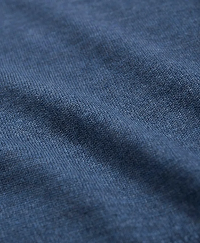 Men Fine Merino Wool HalfZip Sweater Blue Heather Brooks Brothers Sweaters