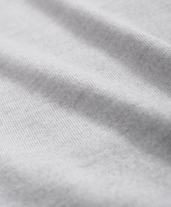 Men Fine Merino Wool Sweater Polo Light Grey Heather Brooks Brothers Sweaters