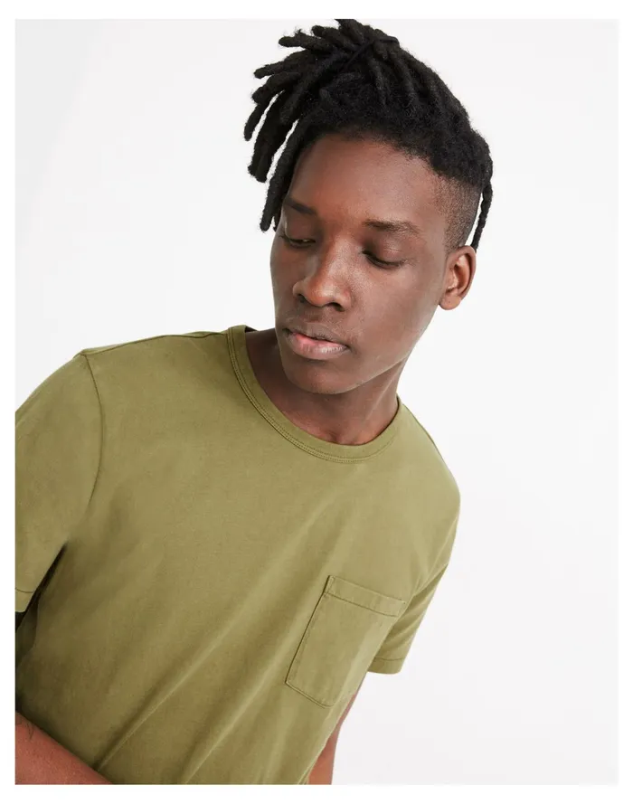 Men Garment Dyed Allday Crewneck Pocket Tee Vintage Moss Madewell Tees Men Garment Dyed Allday Crewneck Pocket Tee Vintage Moss Madewell Tees