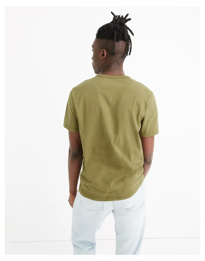 Men Garment Dyed Allday Crewneck Pocket Tee Vintage Moss Madewell Tees Men Garment Dyed Allday Crewneck Pocket Tee Vintage Moss Madewell Tees