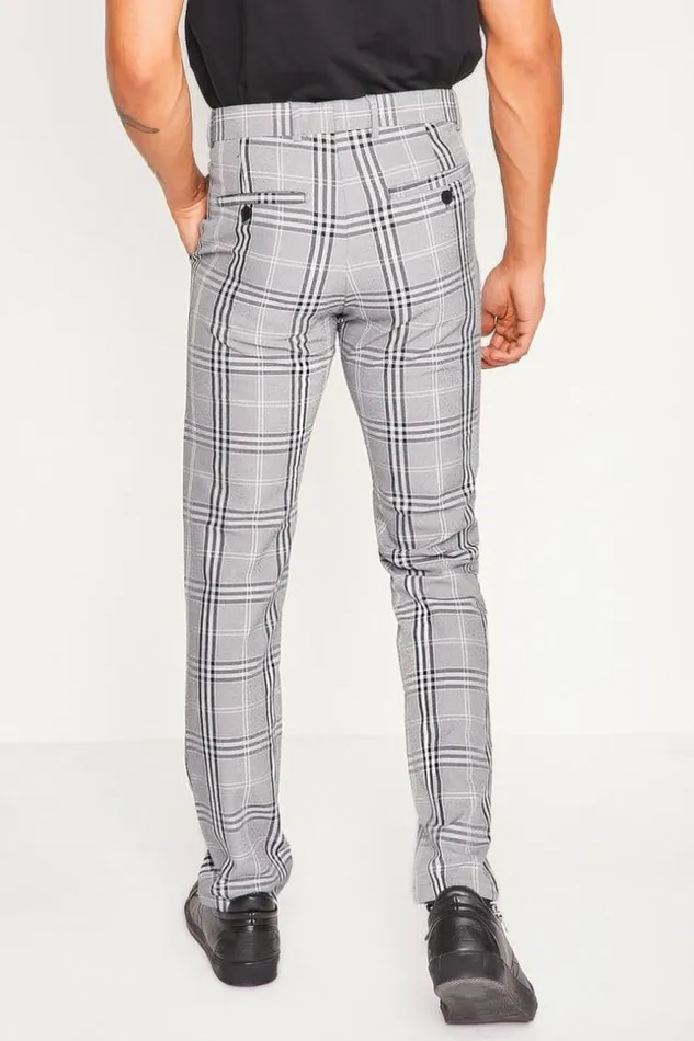 Men Gray Check Pants Grey Brentiny Paris Pants