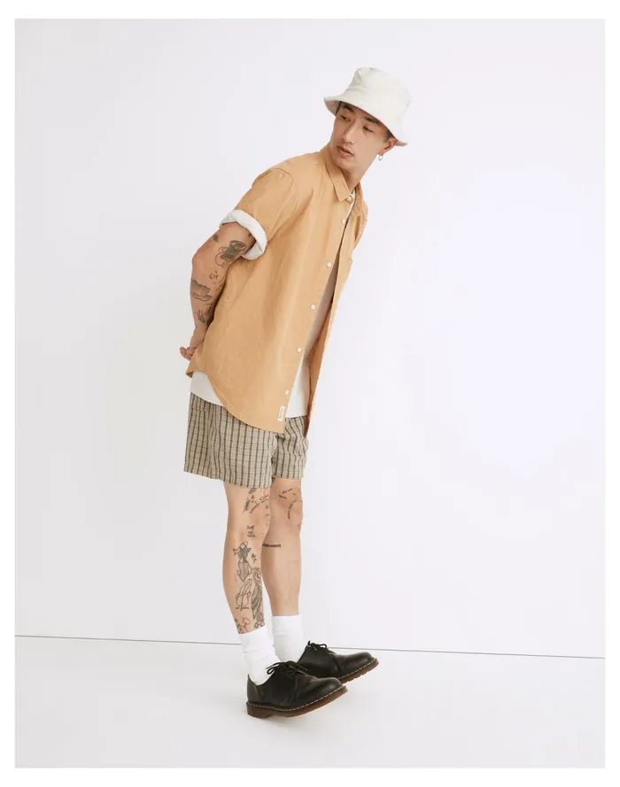 Men Hemp Cotton Easy Short Sleeve Shirt Faded Earth Madewell Shirts Men Hemp Cotton Easy Short Sleeve Shirt Faded Earth Madewell Shirts