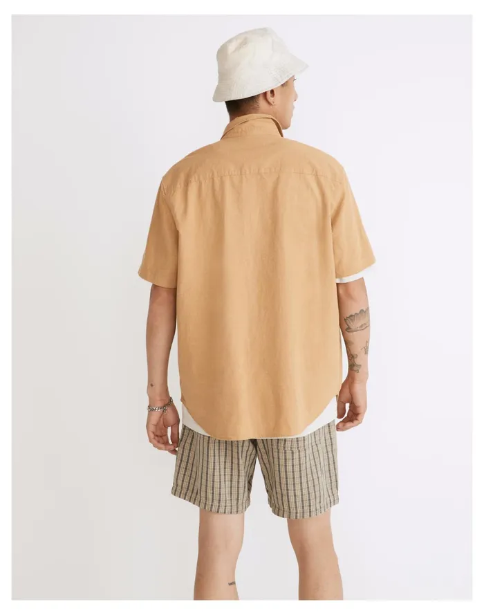 Men Hemp Cotton Easy Short Sleeve Shirt Faded Earth Madewell Shirts Men Hemp Cotton Easy Short Sleeve Shirt Faded Earth Madewell Shirts