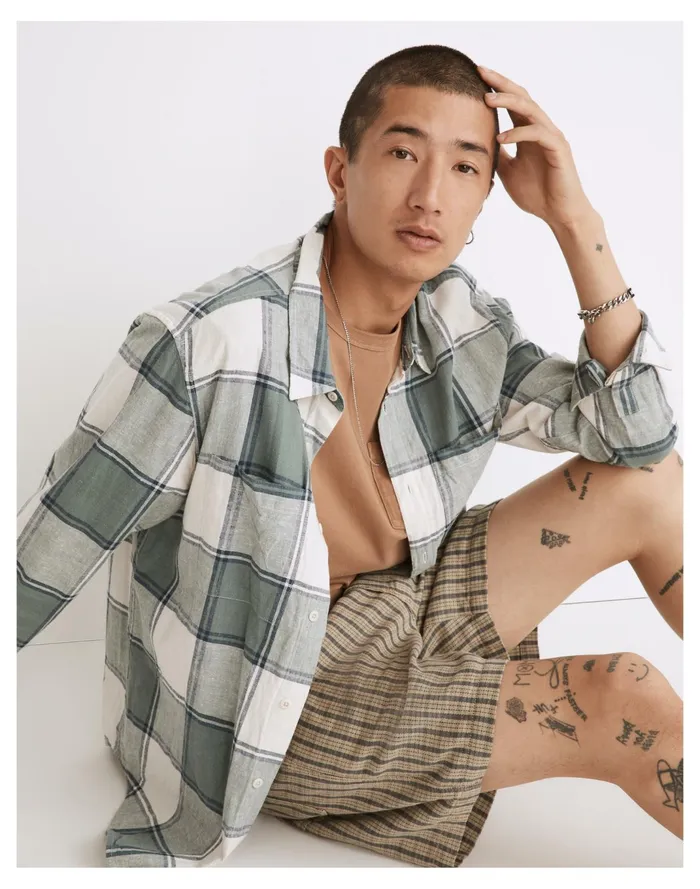 Men Hemp Cotton Printed Shorts Ash Green Madewell Shorts Men Hemp Cotton Printed Shorts Ash Green Madewell Shorts