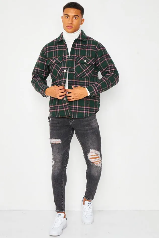 Men Jacket In Green Check Green Brentiny Paris Jackets