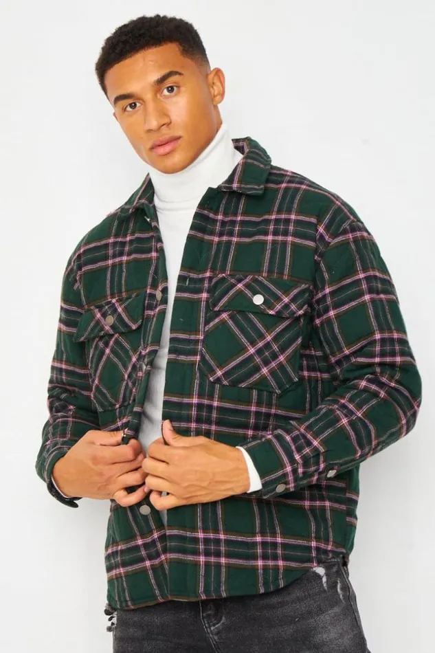 Men Jacket In Green Check Green Brentiny Paris Jackets