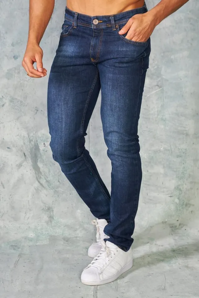 Men Jeans Slim Bleu Us Blue Brentiny Paris Jeans