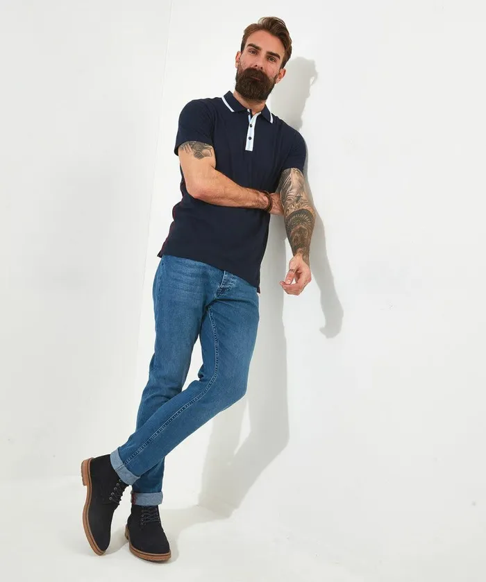 Men Joe Browns Remarkable Rib Polo Shirt Navy Men Joe Browns Remarkable Rib Polo Shirt Navy