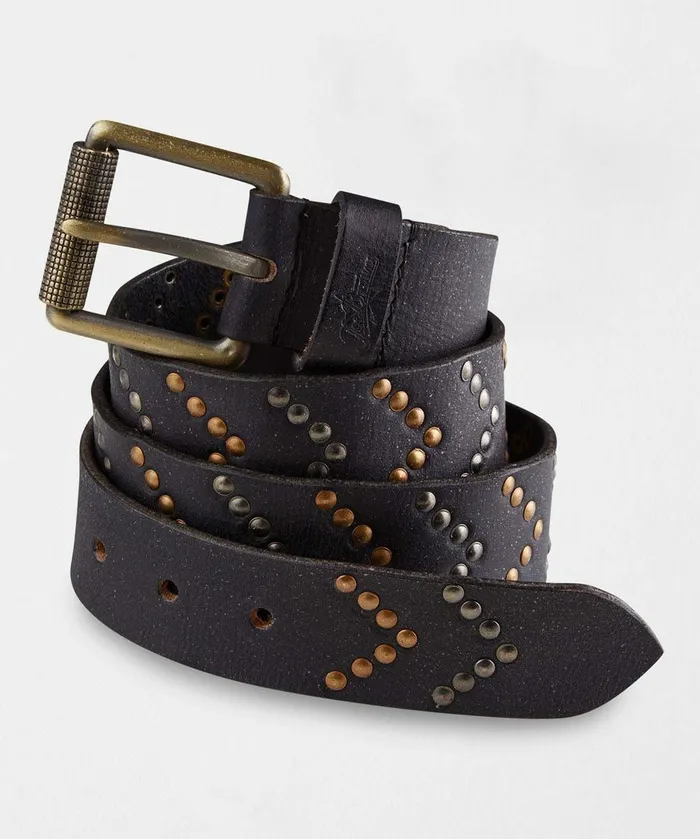 Men Joe Browns Super Studded Leather Belt Black