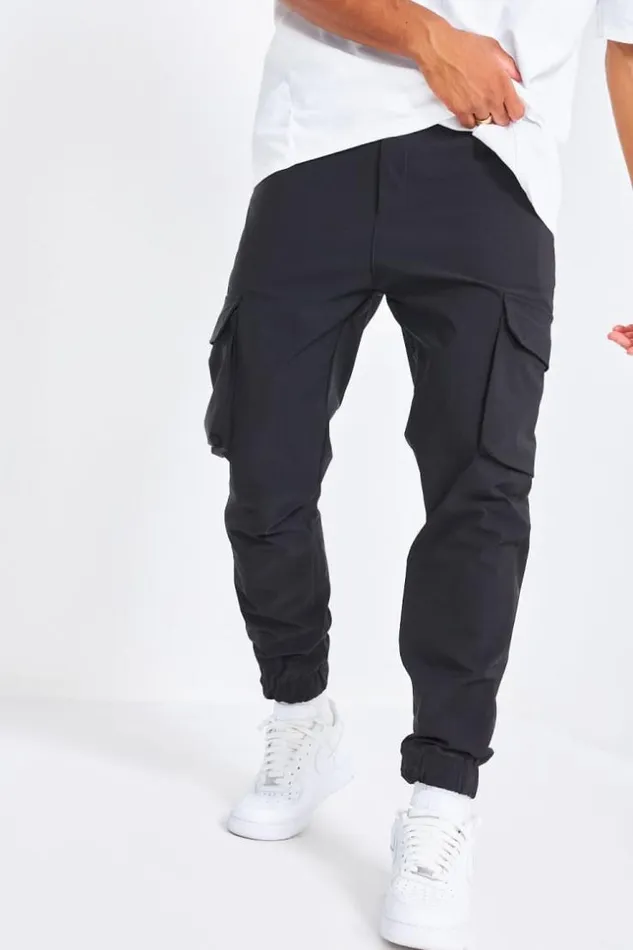 Men Jogger Pant Noir Cargo Black Brentiny Paris Pants