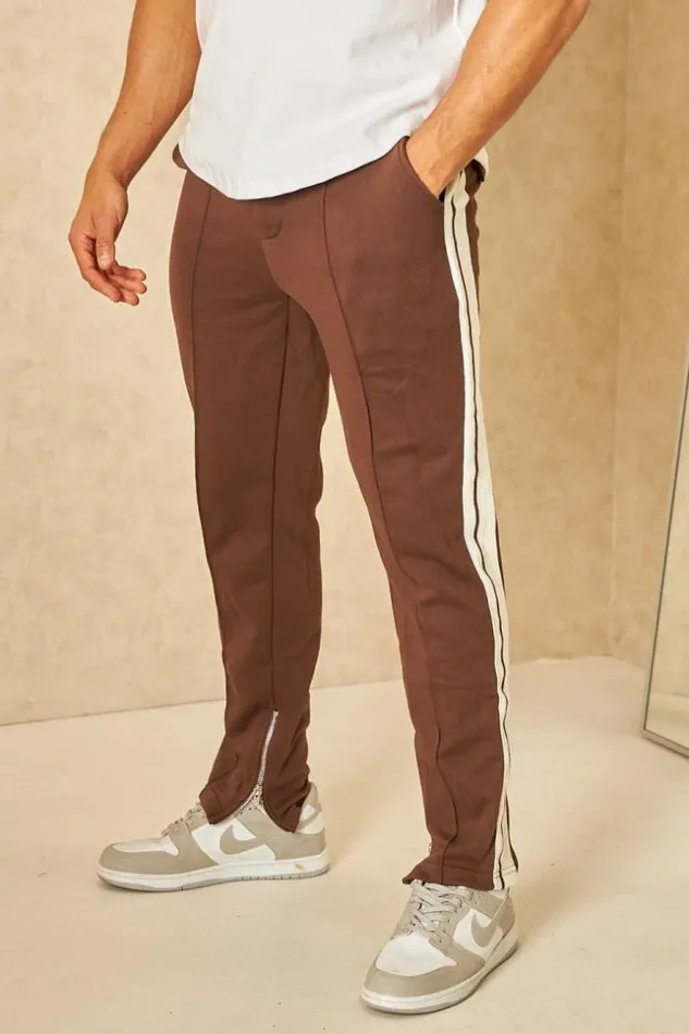 Men Joggerpant Bandes Marron Brown Brentiny Paris Pants