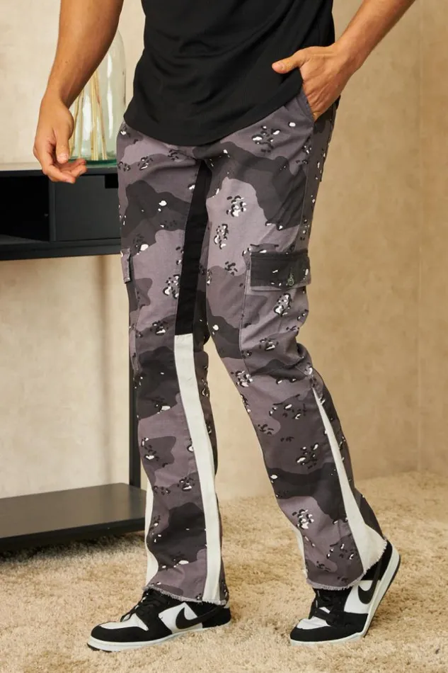 Men Jogging Camouflage Gris Tach Et Empicement Grey Brentiny Paris Jogger Pants
