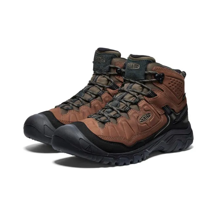 Men KEEN Boots Targhee IV Mid Height Waterproof BisonBlack Leather Hiking Boot Men KEEN Boots Targhee IV Mid Height Waterproof BisonBlack Leather Hiking Boot