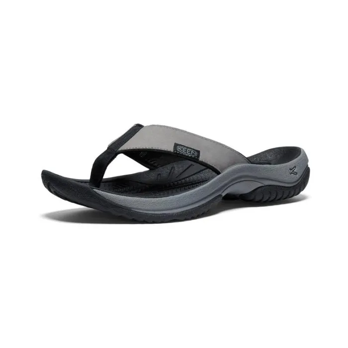 Men KEEN Sandals Kona Flip Grey Leather FlipFlop Men KEEN Sandals Kona Flip Grey Leather FlipFlop
