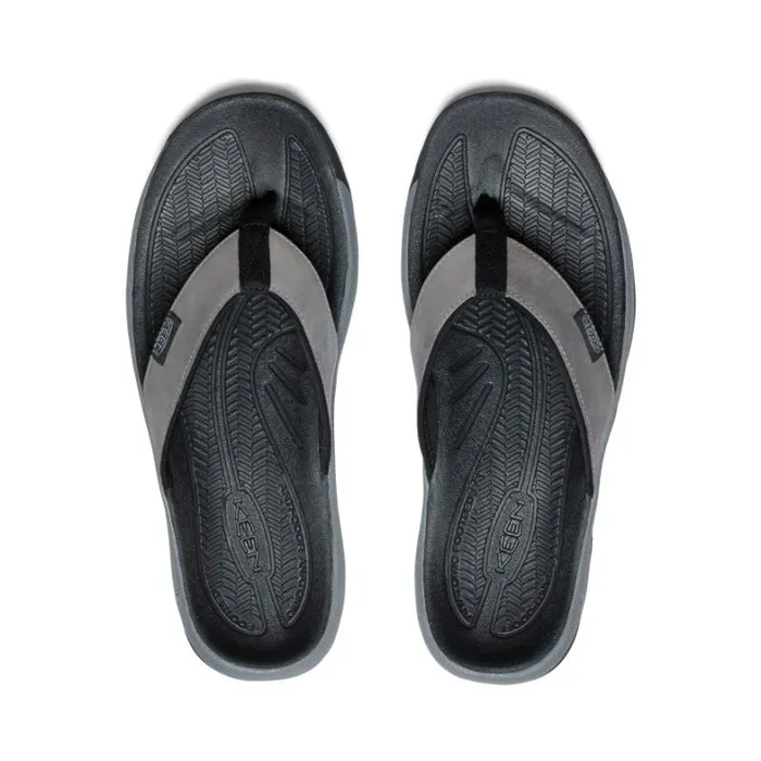 Men KEEN Sandals Kona Flip Grey Leather FlipFlop Men KEEN Sandals Kona Flip Grey Leather FlipFlop