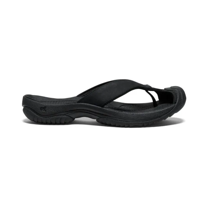 Men KEEN Sandals Waimea BlackBlack Leather FlipFlop