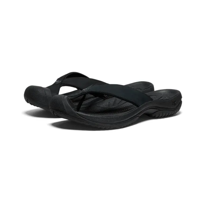 Men KEEN Sandals Waimea BlackBlack Leather FlipFlop Men KEEN Sandals Waimea BlackBlack Leather FlipFlop