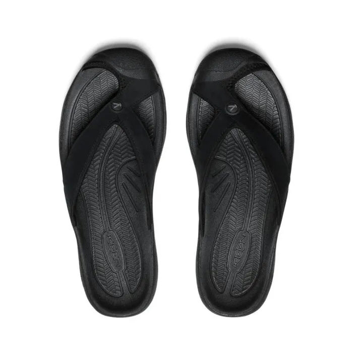 Men KEEN Sandals Waimea BlackBlack Leather FlipFlop Men KEEN Sandals Waimea BlackBlack Leather FlipFlop