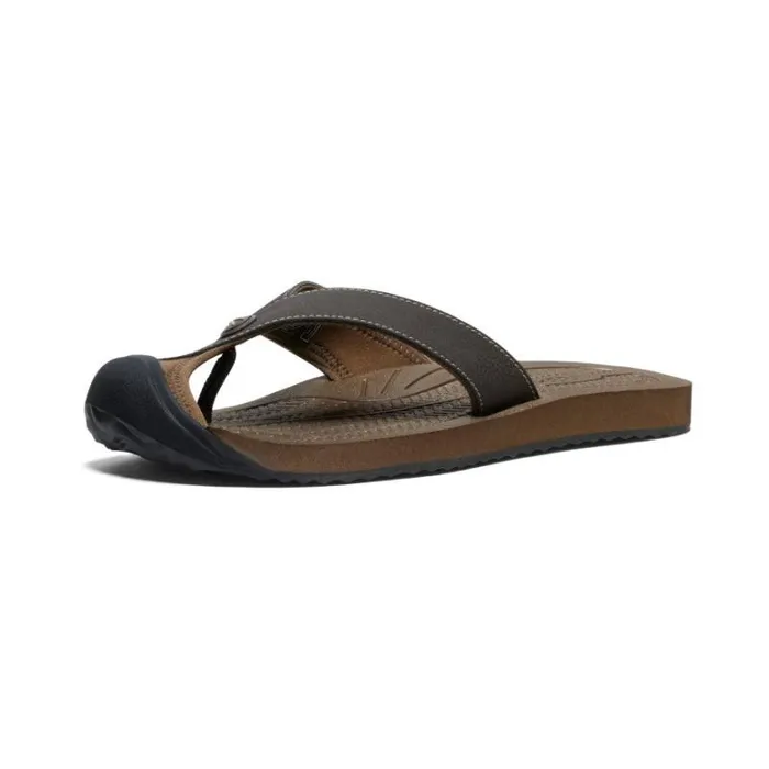 Men KEEN SlipOns Barbados JavaDark Earth Leather FlipFlop Men KEEN SlipOns Barbados JavaDark Earth Leather FlipFlop