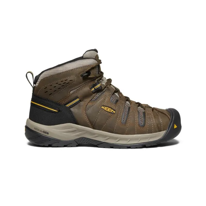 Men KEEN Work Boots and Shoes Flint II Boot Steel Toe Cascade BrownGolden Rod