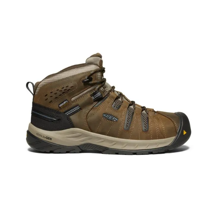 Men KEEN Work Boots and Shoes Flint II Waterproof Boot Steel Toe Cascade BrownOrion Blue
